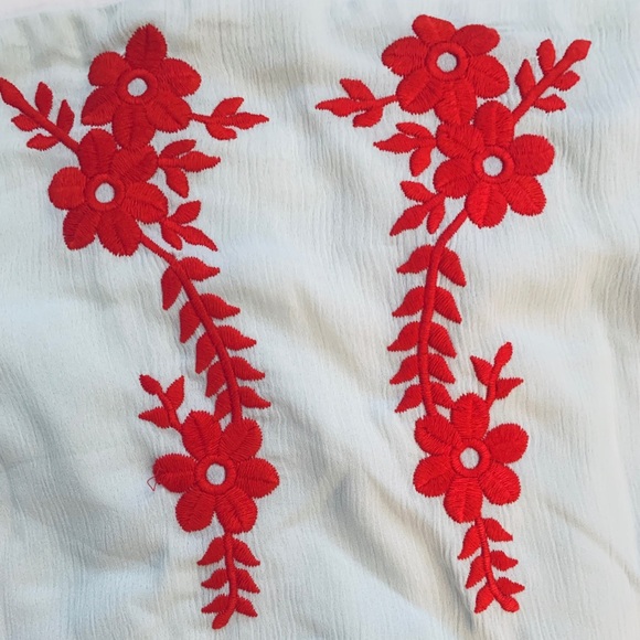 ✨NWT✨ Lulus Crysta Light Sage Embroidered off-the-shoulder Mini Dress,Size Large - Picture 9 of 10